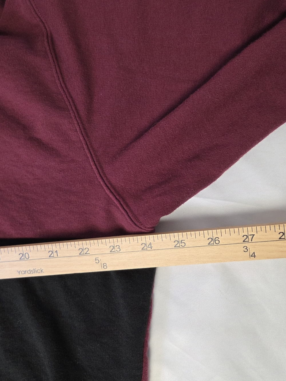 PINK Victoria's Secret Burgundy and Black Cropped Sweatshirt Large - Picture 6 of 7